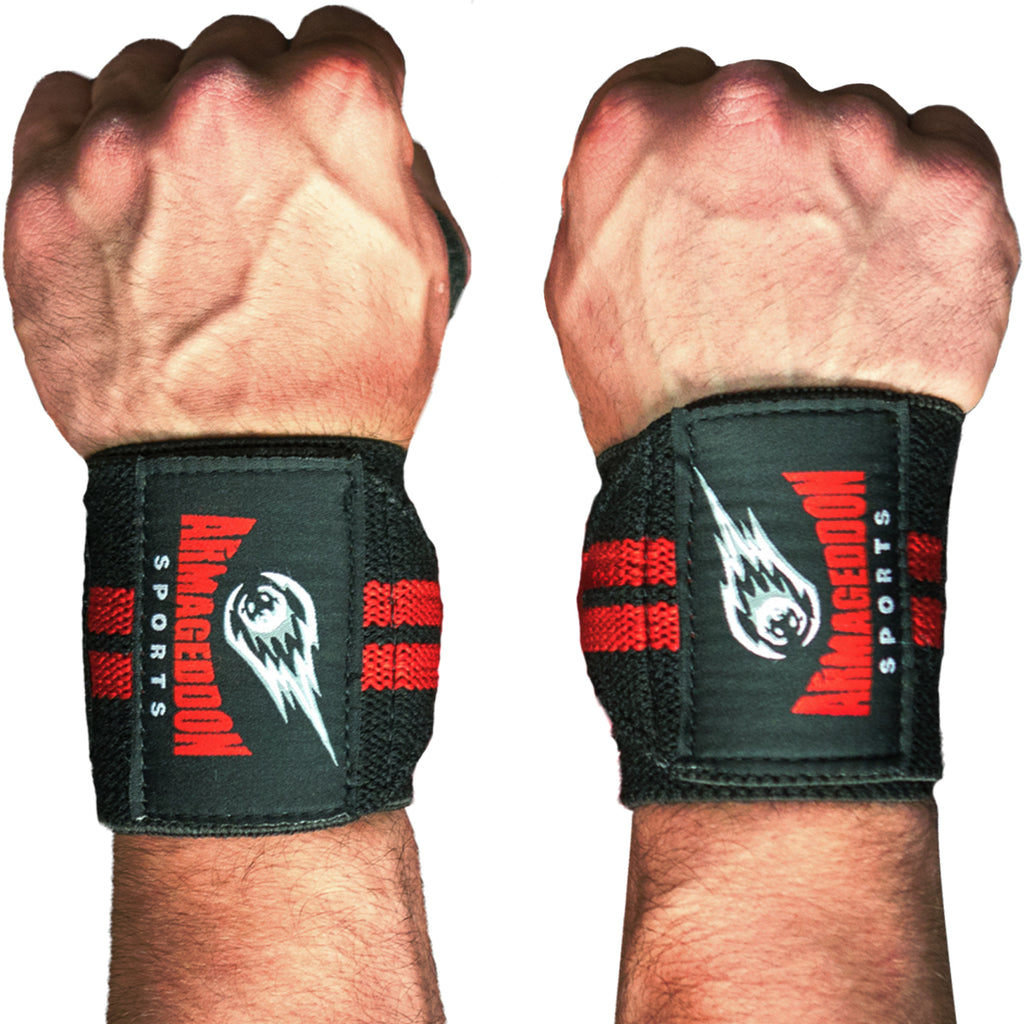 Wrist Wraps for Weight Lifting Gym Workout Support Deadlifting Wristbands –  Armageddon Sports