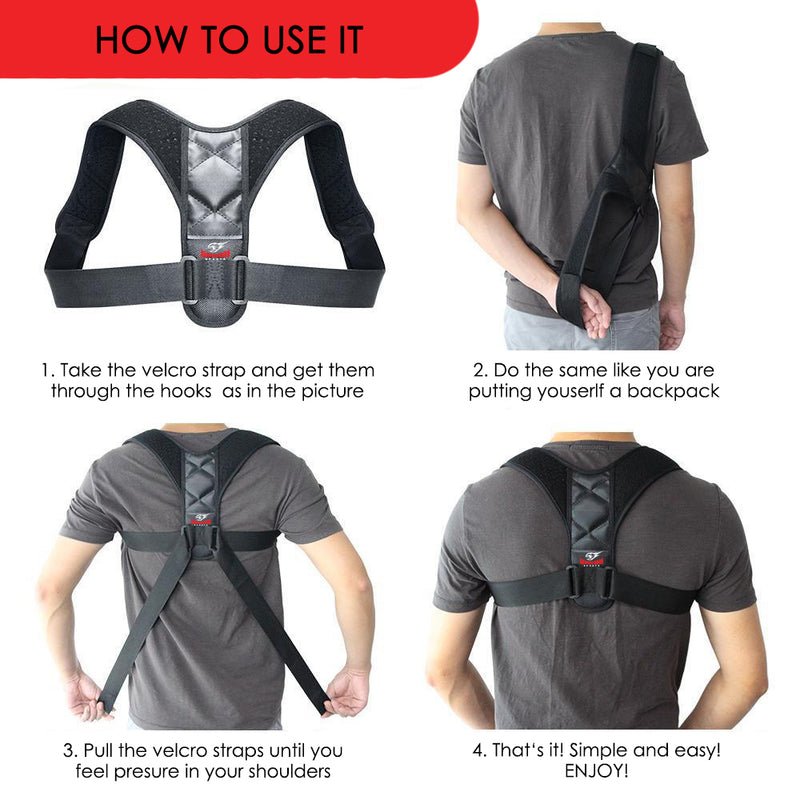 Posture Corrector Brace for Upper Back Rounder Shoulders Men and Women Anti  Slouch – Armageddon Sports
