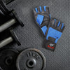 Premium Weight Lifting Gloves Blue Leather with Wrist Support by Armageddon Sports - Armageddon Sports