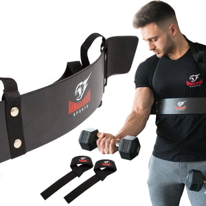 Premium Heavy Duty Arm Blaster + FREE Premium LIfting Straps by Armageddon Sports