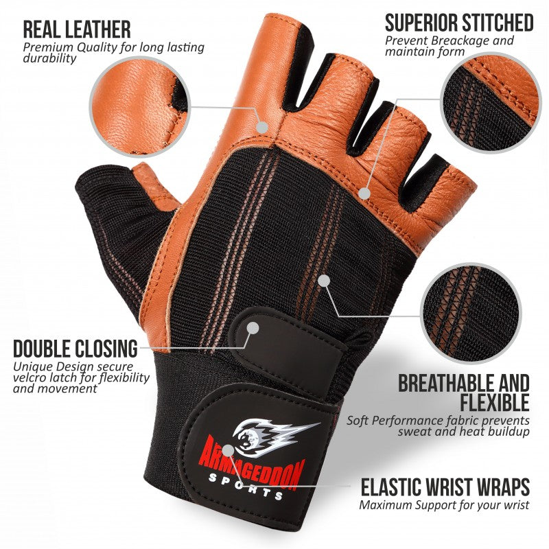 Ventilated Weightlifting Workout Gloves With Built-In Wrist Strap For Ventilated Weightlifting Workout Gloves With Built-In Wrist Strap For