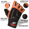 Premium Weight Lifting Gloves Brown Leather with Wrist Support by Armageddon Sports - Armageddon Sports