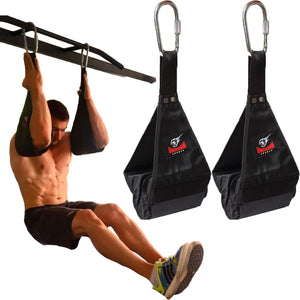 Premium Hanging Ab Straps for Pull Up Bar (Ab Slings) Hanging Leg Raise Straps by Armageddon Sports