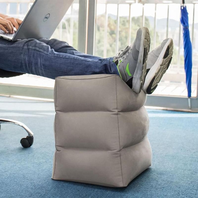 Soft Footrest Pillow PVC Inflatable Foot Rest Pillow Cushion Air Travel  Office Home Leg Up Relaxing Pillow