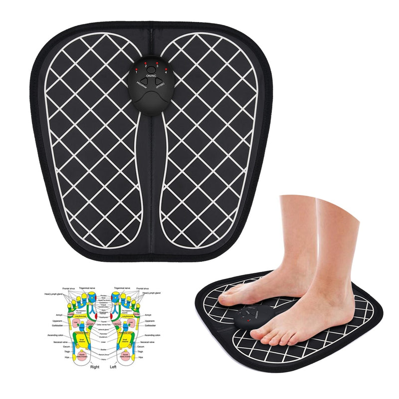 EMS Foot Massager Pad Portable Foldable Massage Mat Pulse Muscle  Stimulation Blo