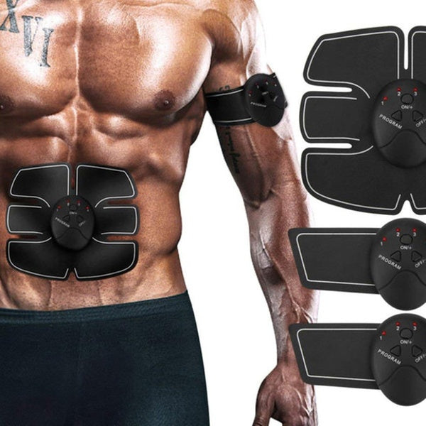 12 Pads EMS Abdominal Muscle Toning Trainer ABS Stimulator Toner